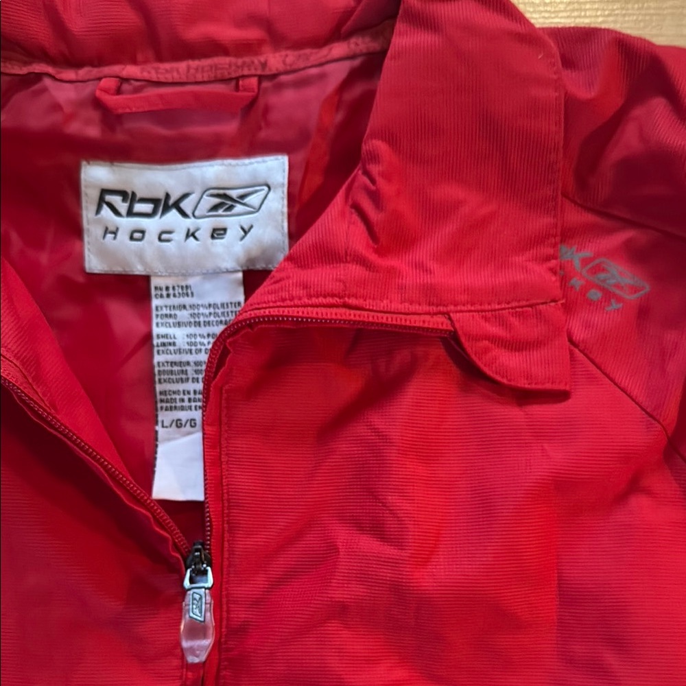 BNWT Reebok Red Hockey Jacket Boys Large